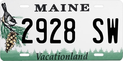 ME license plate 2928SW