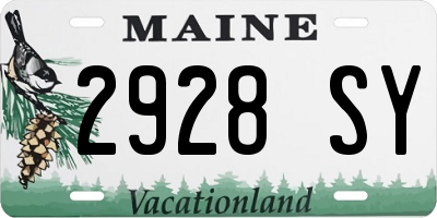 ME license plate 2928SY