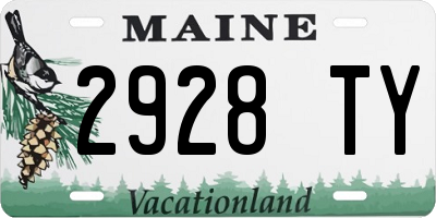 ME license plate 2928TY