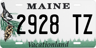 ME license plate 2928TZ