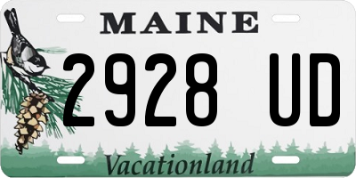 ME license plate 2928UD