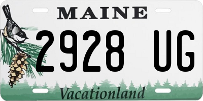 ME license plate 2928UG