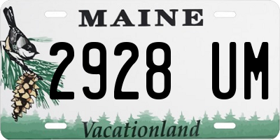 ME license plate 2928UM