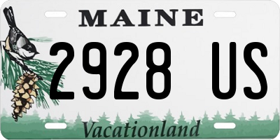 ME license plate 2928US