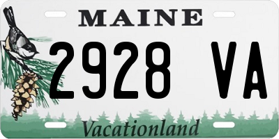 ME license plate 2928VA