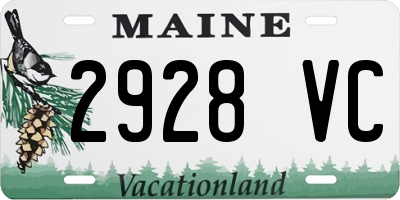 ME license plate 2928VC
