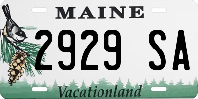 ME license plate 2929SA