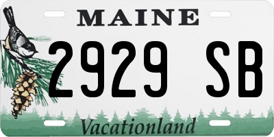 ME license plate 2929SB