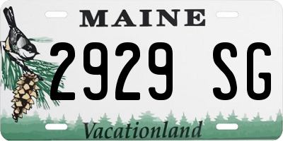 ME license plate 2929SG