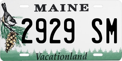 ME license plate 2929SM