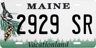 ME license plate 2929SR
