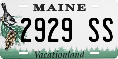 ME license plate 2929SS