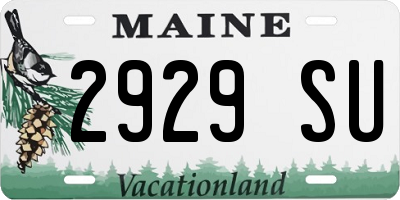 ME license plate 2929SU