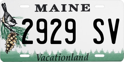 ME license plate 2929SV