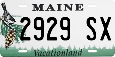 ME license plate 2929SX