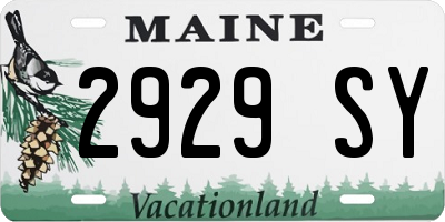 ME license plate 2929SY