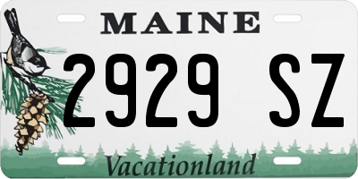 ME license plate 2929SZ