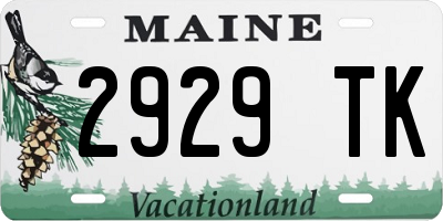 ME license plate 2929TK