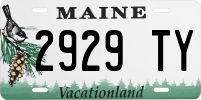 ME license plate 2929TY