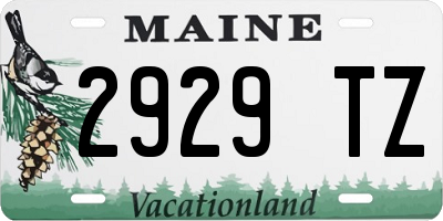 ME license plate 2929TZ