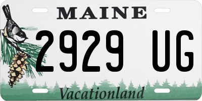 ME license plate 2929UG
