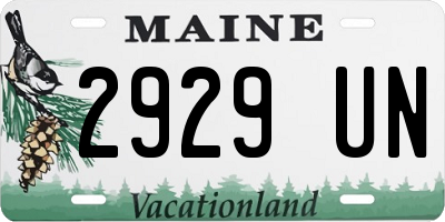 ME license plate 2929UN