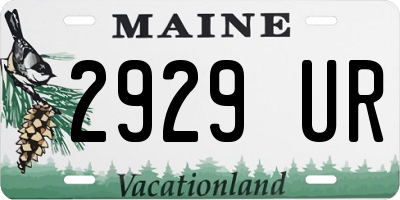 ME license plate 2929UR