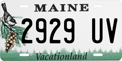 ME license plate 2929UV