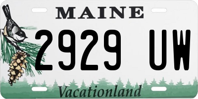 ME license plate 2929UW