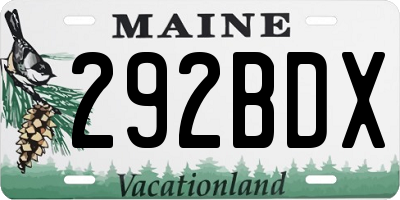 ME license plate 292BDX