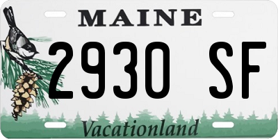 ME license plate 2930SF