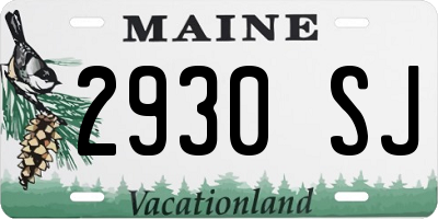 ME license plate 2930SJ