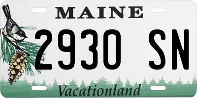 ME license plate 2930SN