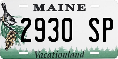 ME license plate 2930SP