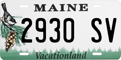 ME license plate 2930SV
