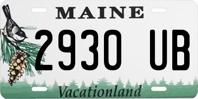 ME license plate 2930UB