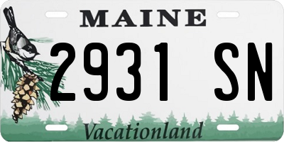 ME license plate 2931SN