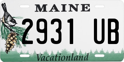 ME license plate 2931UB