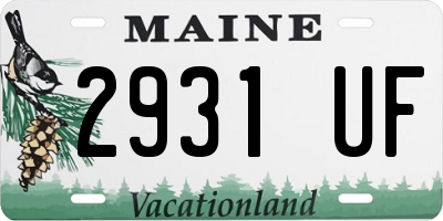 ME license plate 2931UF