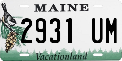 ME license plate 2931UM