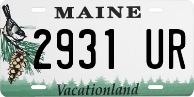 ME license plate 2931UR