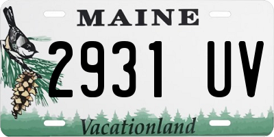 ME license plate 2931UV