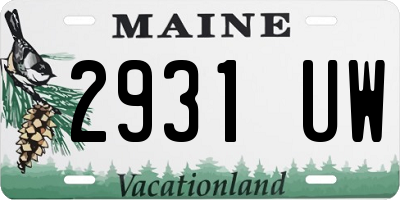 ME license plate 2931UW