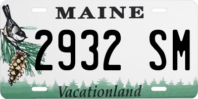 ME license plate 2932SM