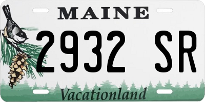 ME license plate 2932SR