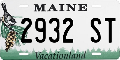 ME license plate 2932ST