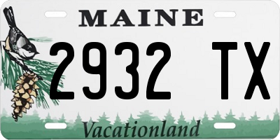 ME license plate 2932TX