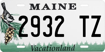 ME license plate 2932TZ