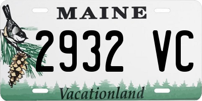 ME license plate 2932VC