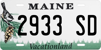 ME license plate 2933SD